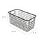 Smart Design Nestable Basket Organizer with Handles - Steel - 6 x 12 x 6 - Black- Set of 4